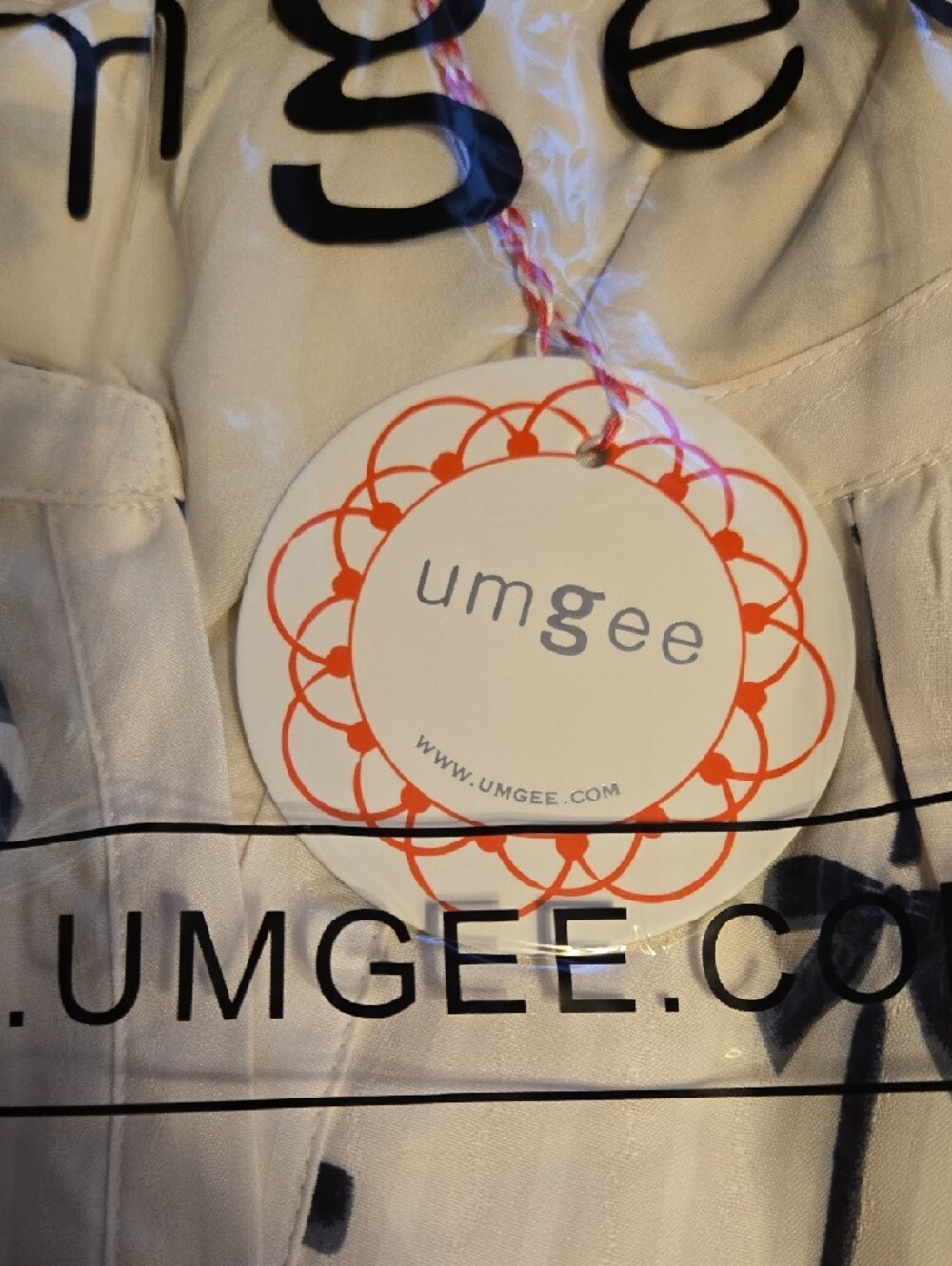 NWT Umgee Bow Print Dress With Tie Belt | Size Large | P2P 21 - Picture 2 of 2